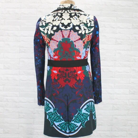 ANTHROPOLOGIE ELEVENSES Florilege Coat Long Jacket Floral Tailored Size 2 - Picture 6 of 16